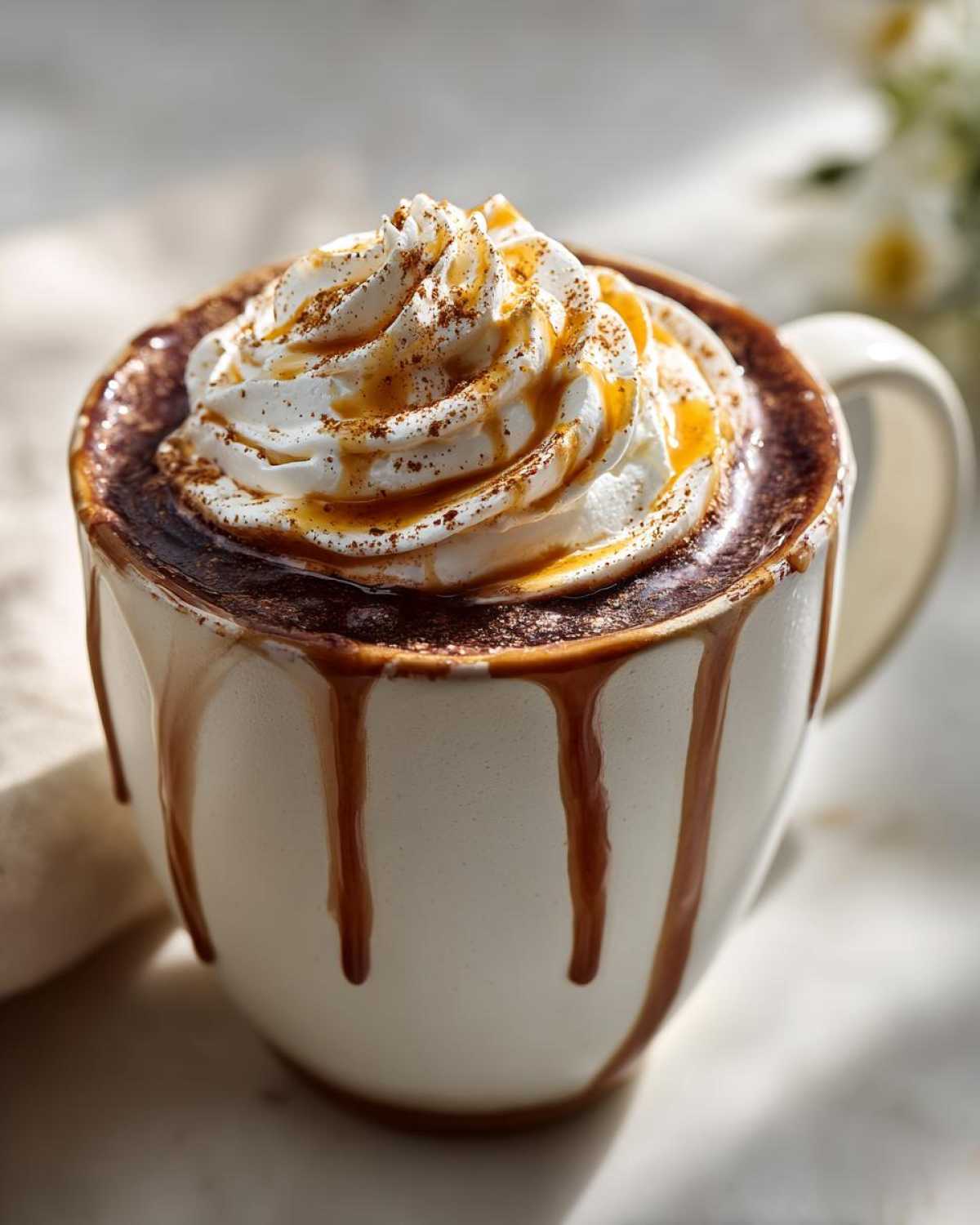 Gingerbread Hot Chocolate Latte with Cream - detail 3