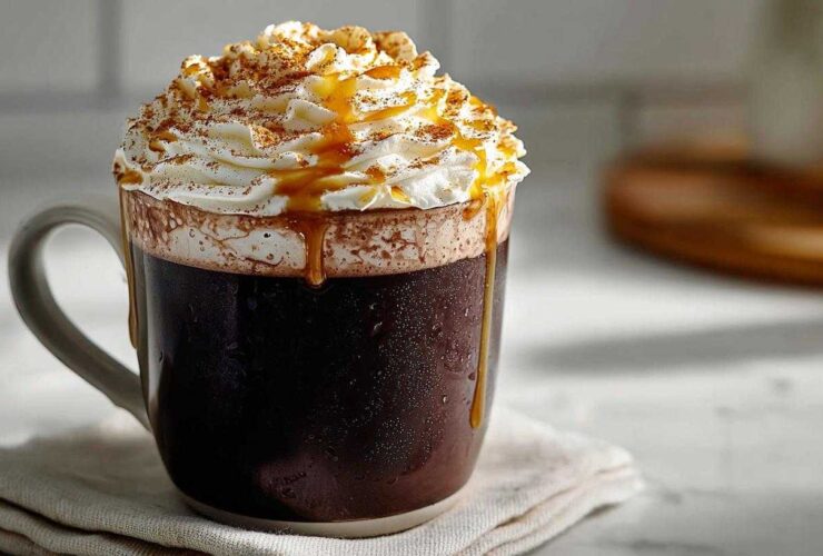 Gingerbread Hot Chocolate Latte with Cream
