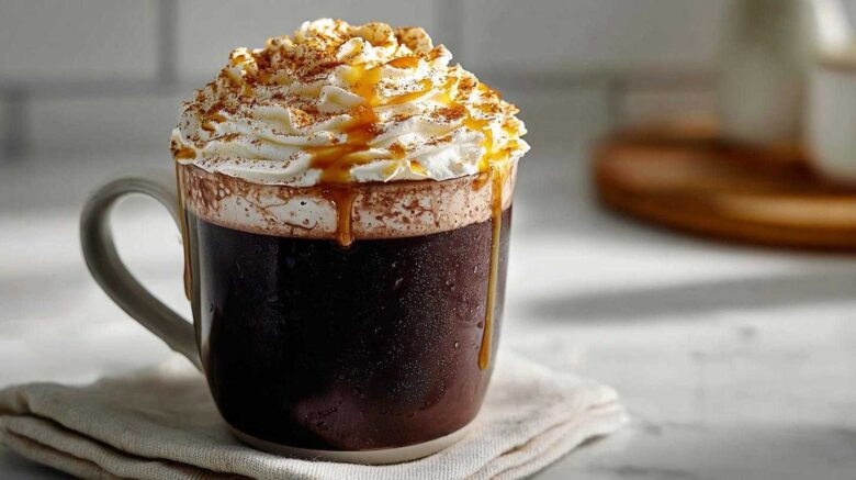 Gingerbread Hot Chocolate Latte with Cream
