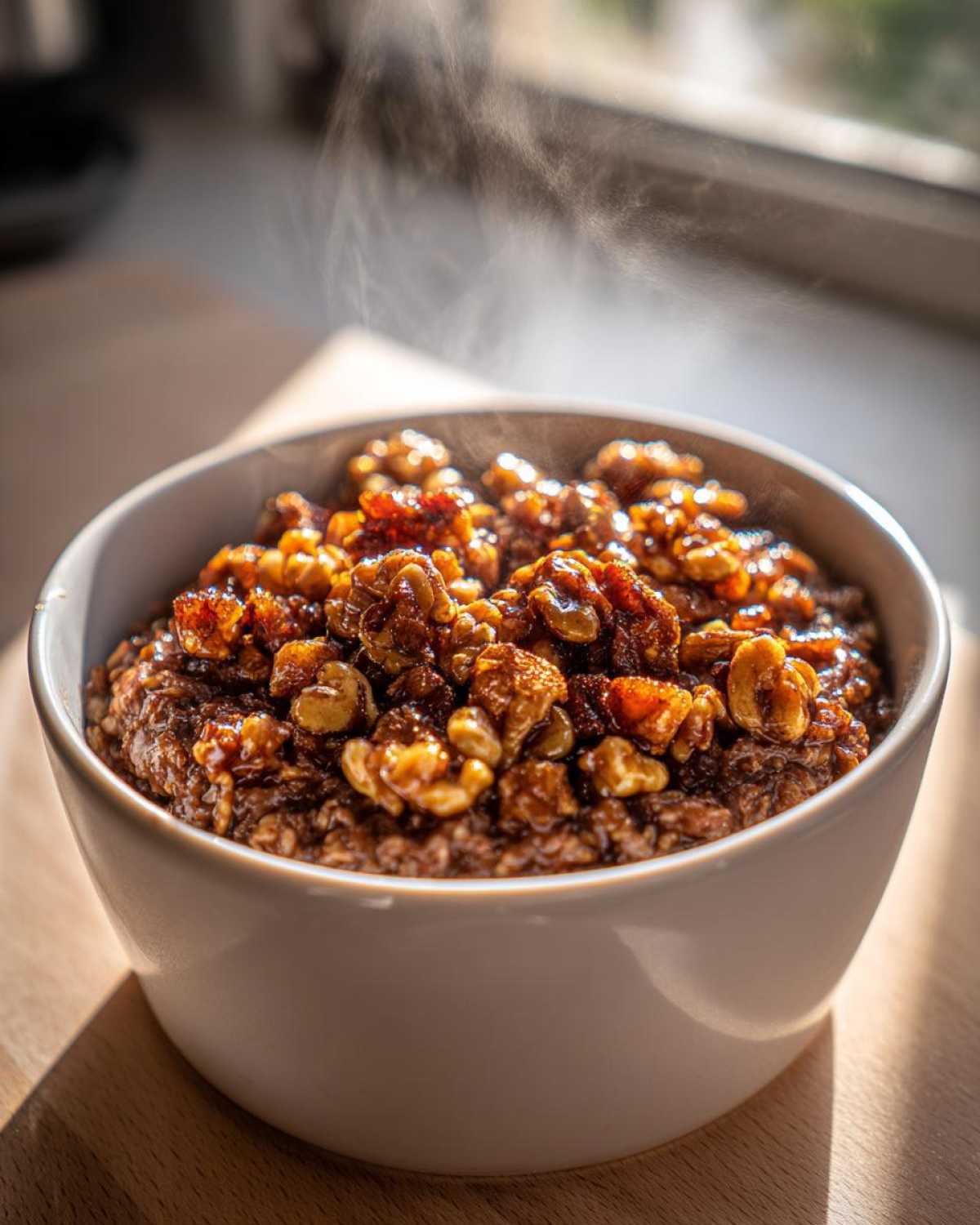 Gingerbread Oatmeal with Candied Nuts - detail 1