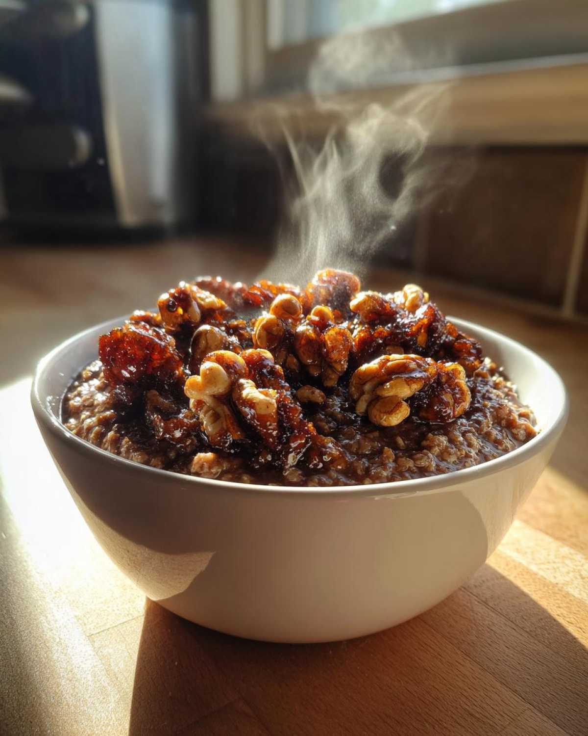 Gingerbread Oatmeal with Candied Nuts - detail 2