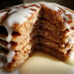 Gingerbread Pancakes with Vanilla Glaze