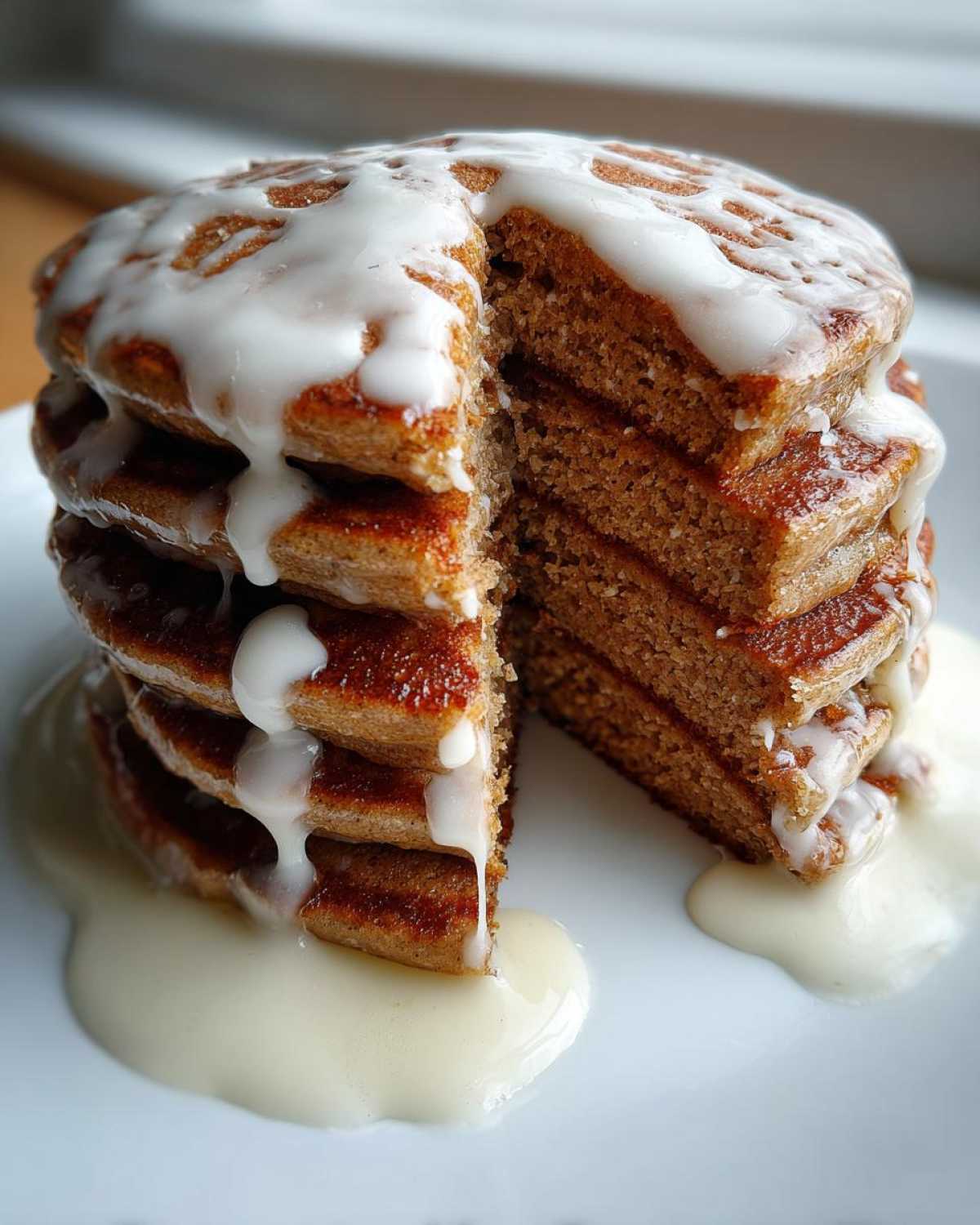 Gingerbread Pancakes with Vanilla Glaze - detail 2