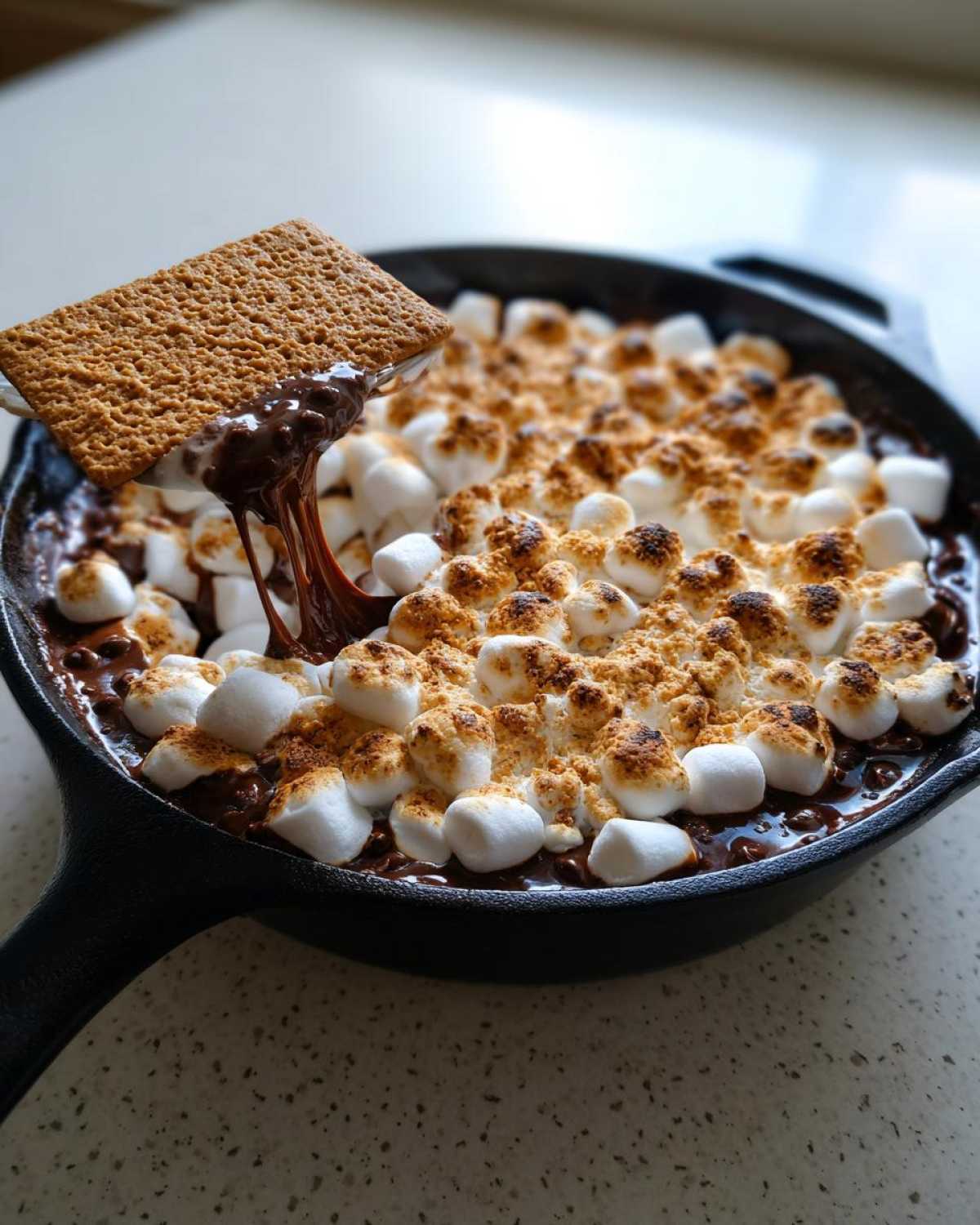 Gooey S'mores Skillet Dip (Indoor Campfire Treat) - detail 3