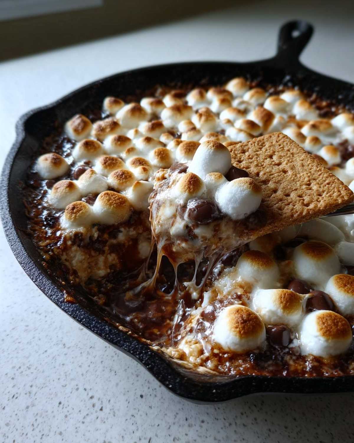Gooey S'mores Skillet Dip (Indoor Campfire Treat) - detail 4