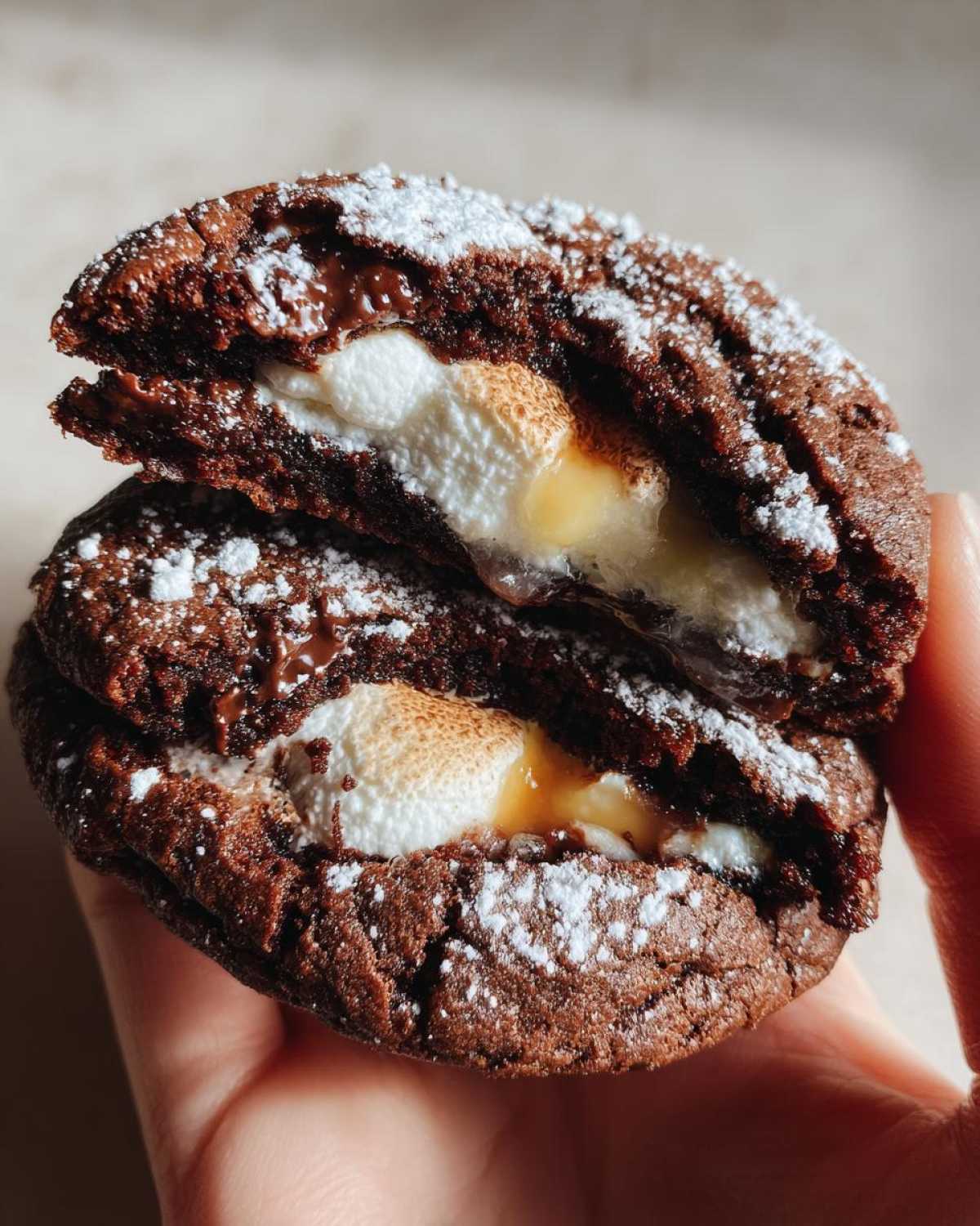 Hot Cocoa Cookies with Melting Marshmallow Centers - detail 1