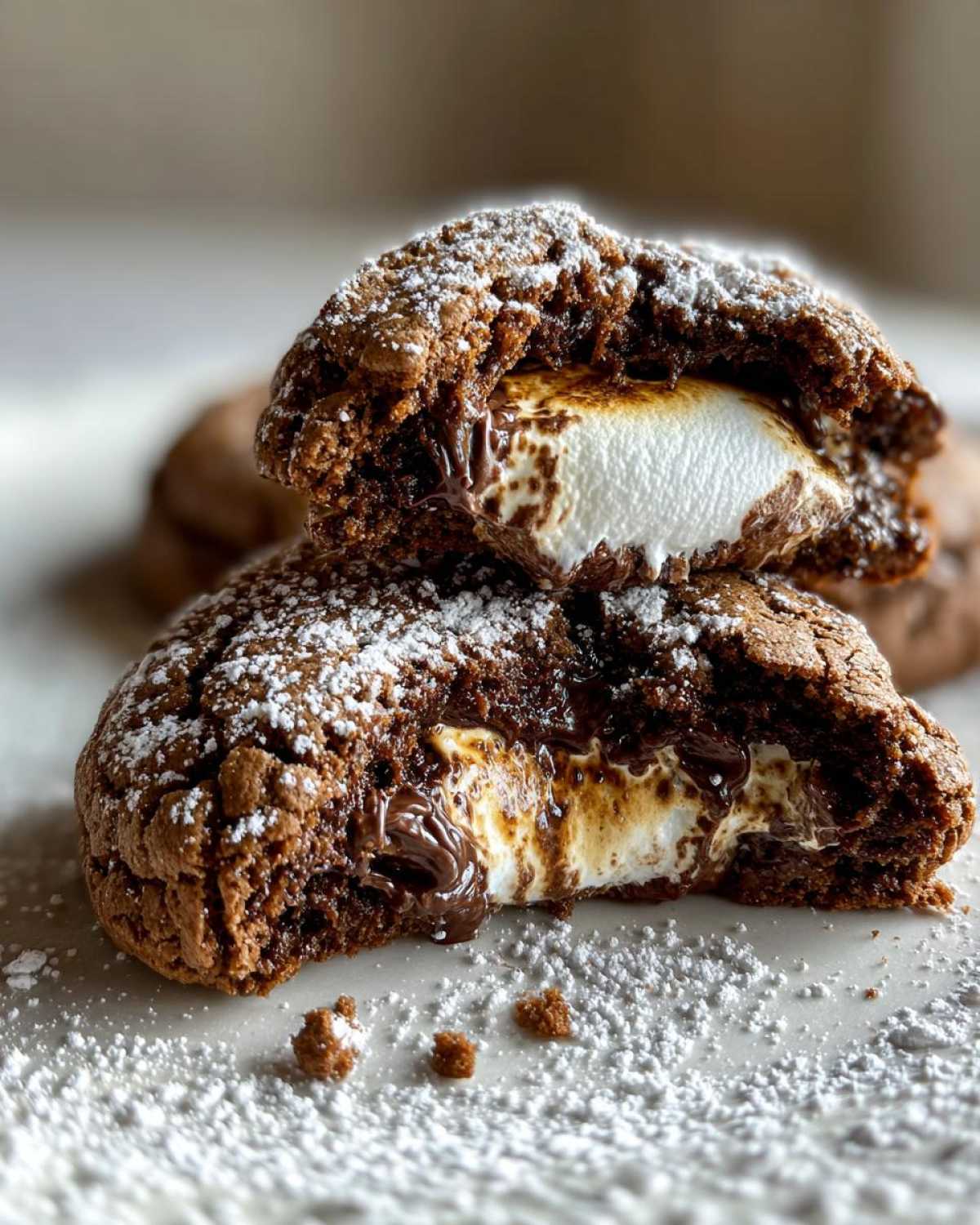 Hot Cocoa Cookies with Melting Marshmallow Centers - detail 4