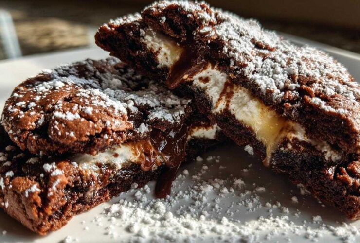 Hot Cocoa Cookies with Melting Marshmallow Centers