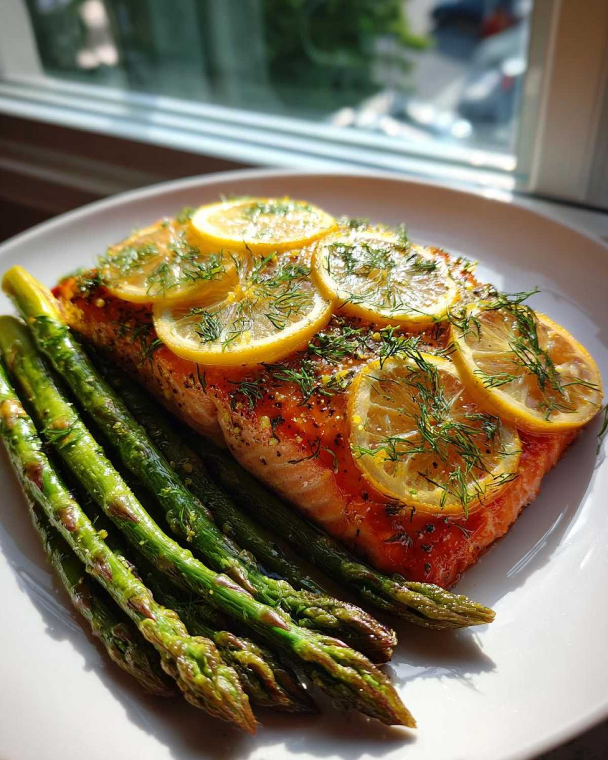 Lemon Dill Baked Salmon with Asparagus - detail 1