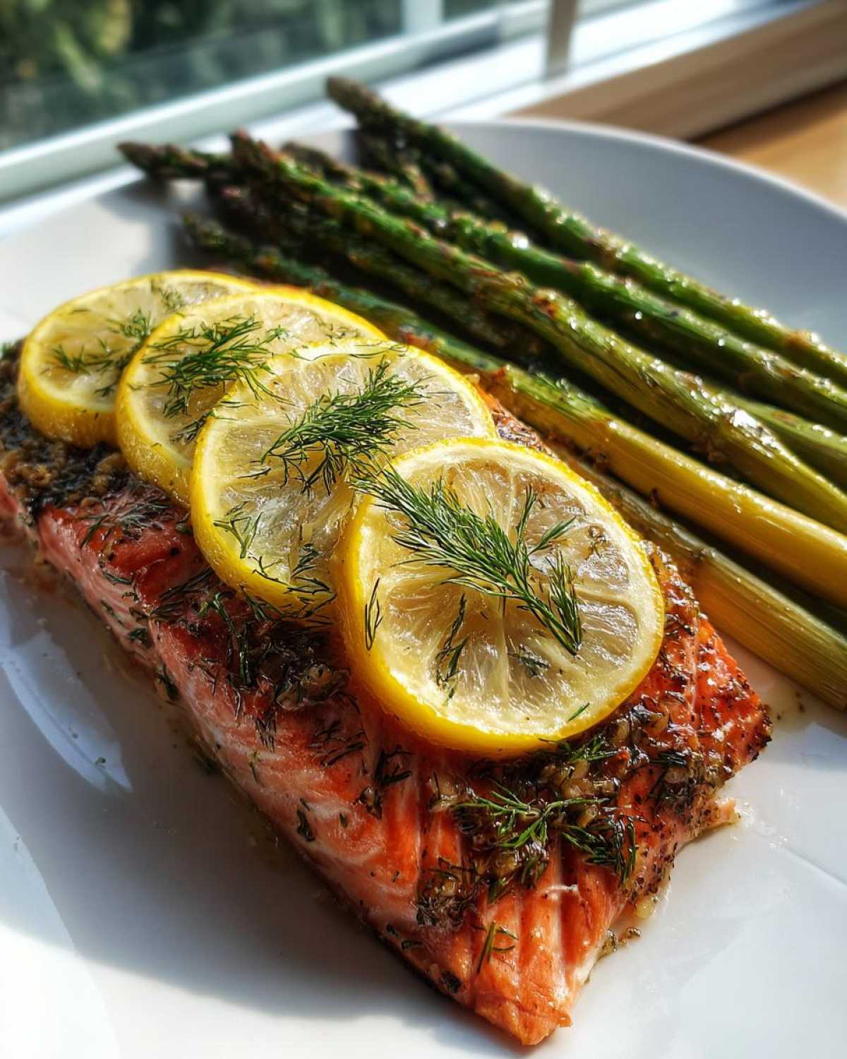 Lemon Dill Baked Salmon with Asparagus - detail 3