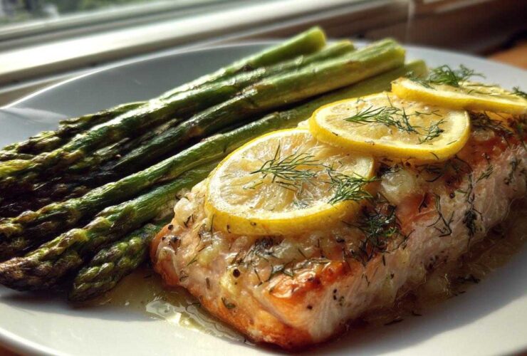 Lemon Dill Baked Salmon with Asparagus