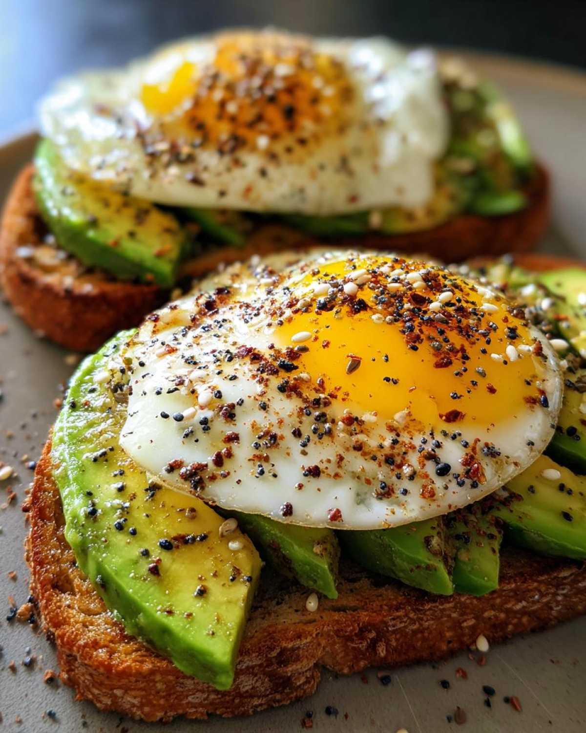Loaded Avocado Breakfast Toast (with Egg & Everything Spice) - detail 1