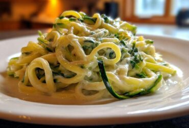 Low-Cal Fettuccine Alfredo Zoodles (Comfort Food Makeover)