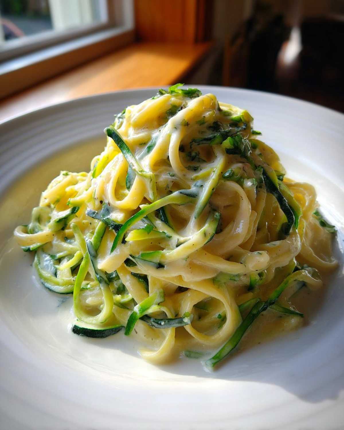 Low-Cal Fettuccine Alfredo Zoodles (Comfort Food Makeover) - detail 4