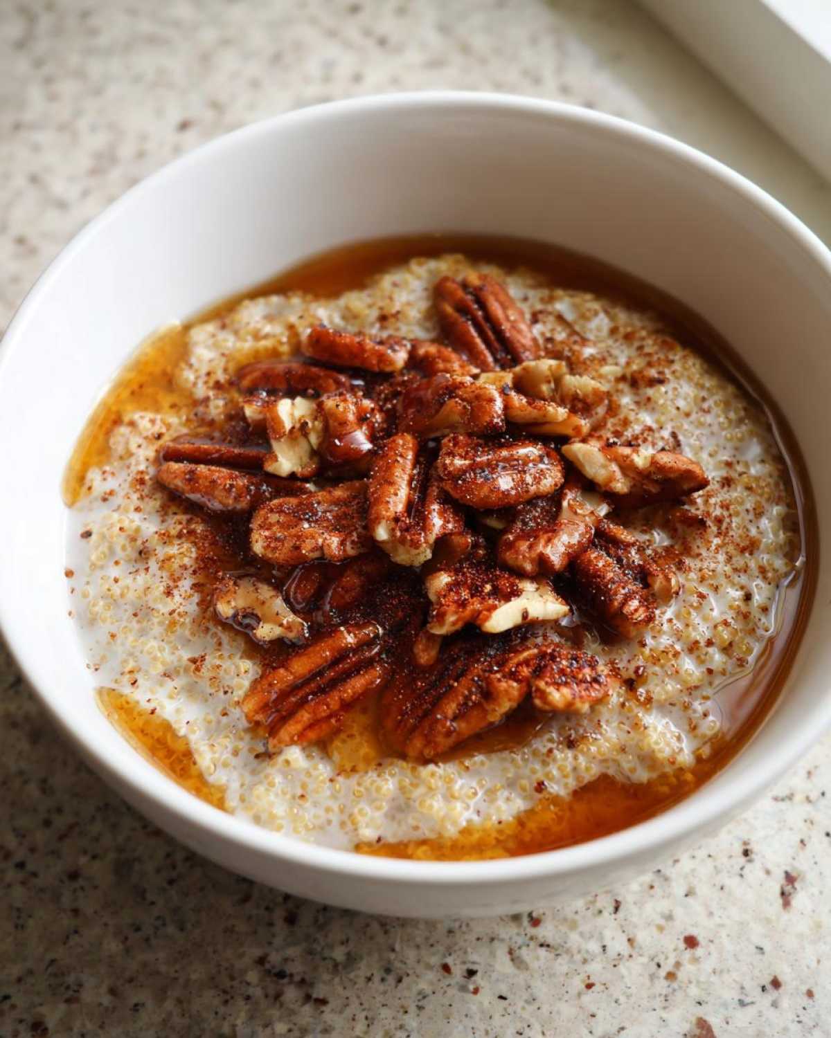 Maple Pecan Quinoa Porridge with Milk - detail 1