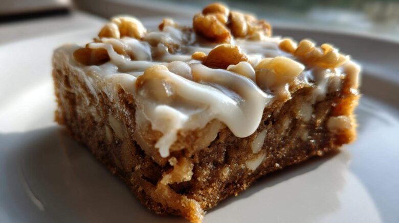 Maple Walnut Blondies with Icing