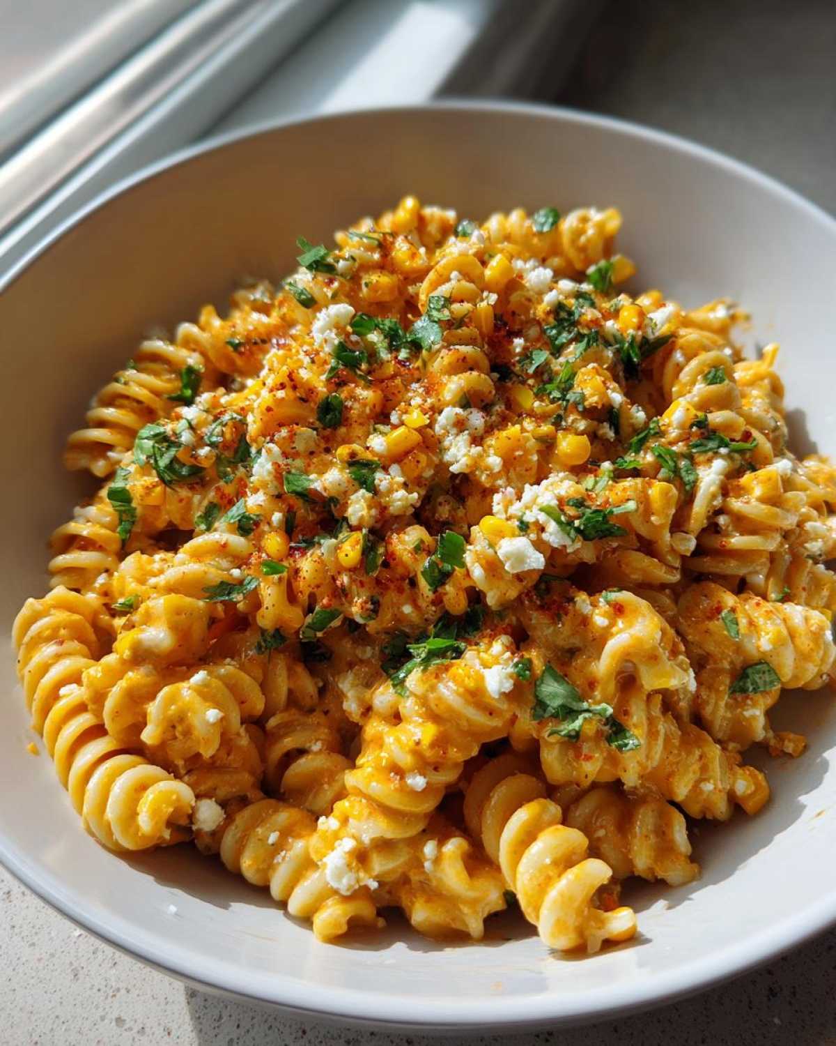 Mexican Street Corn Pasta with Lime - detail 2