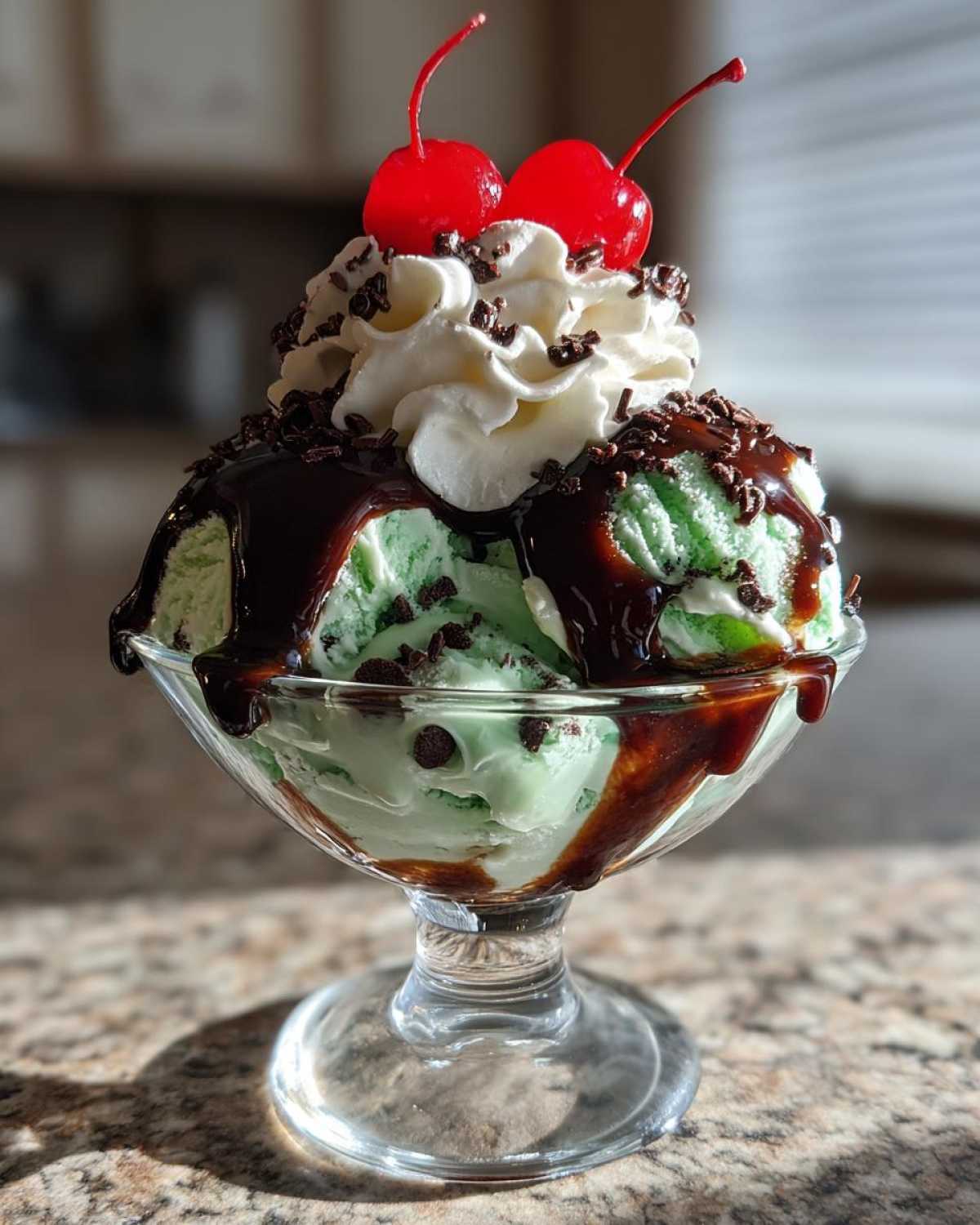 Mint Chocolate Chip Ice Cream Sundae - detail 1