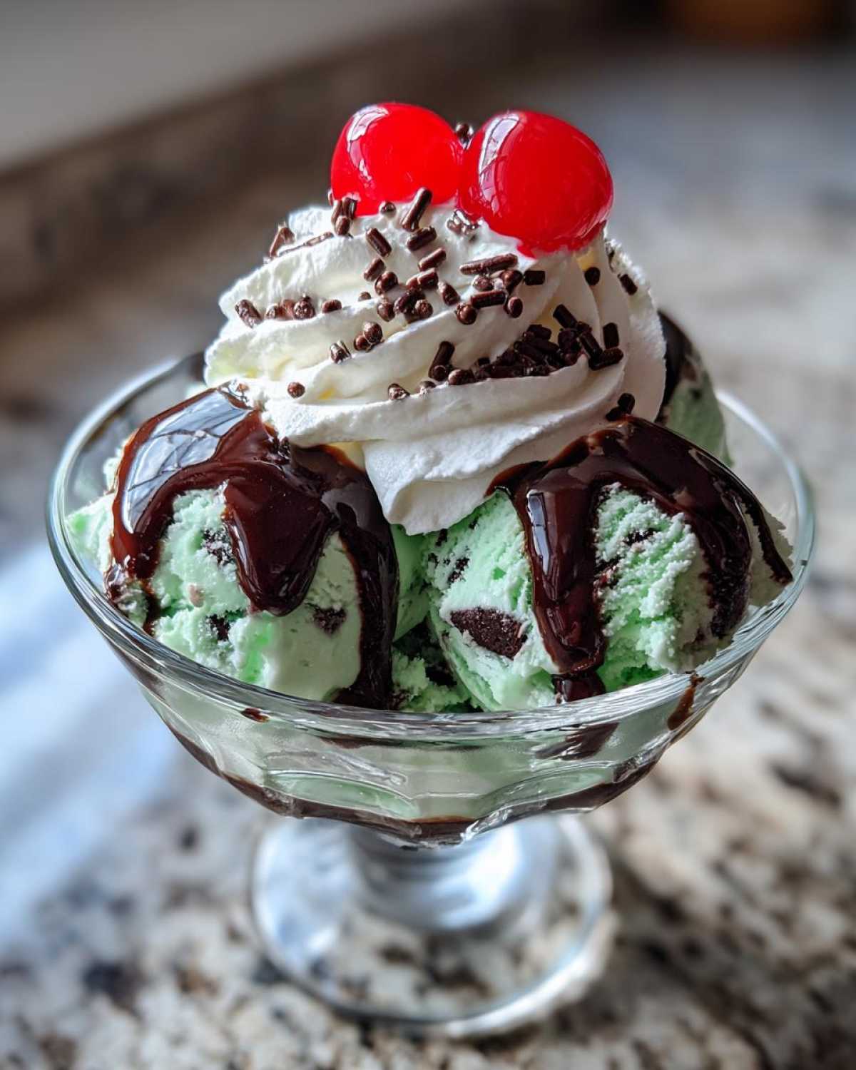 Mint Chocolate Chip Ice Cream Sundae - detail 2