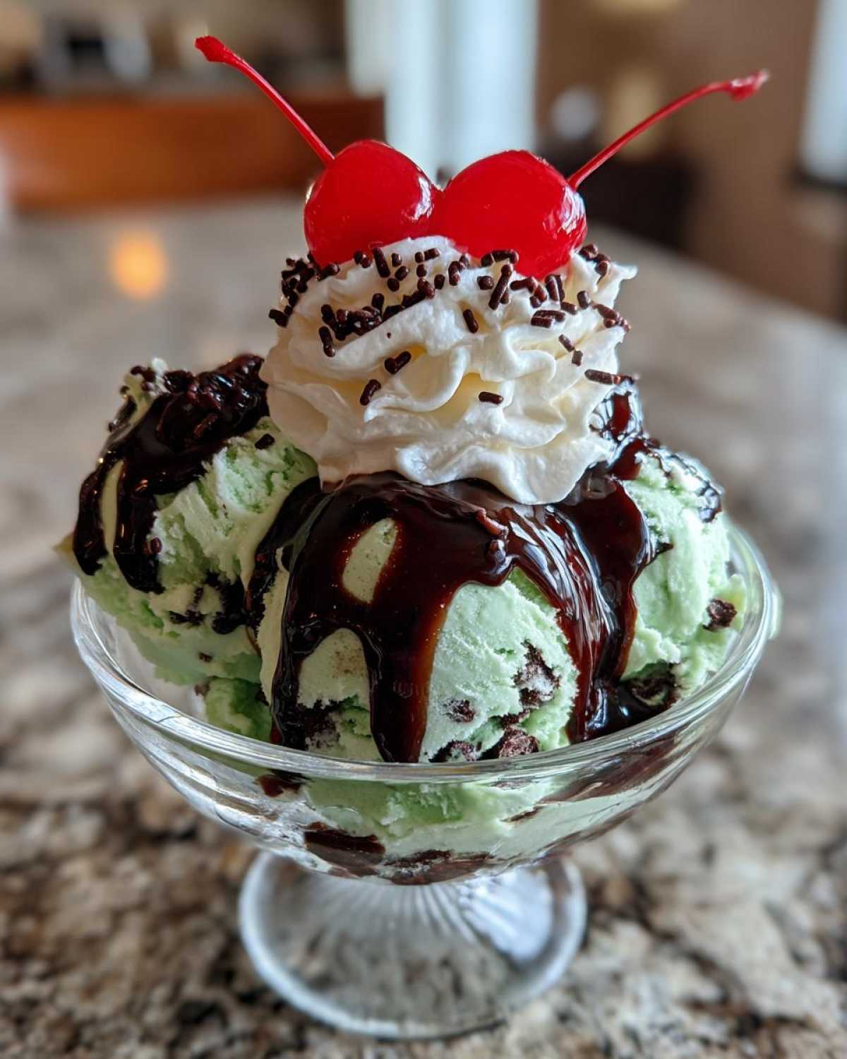 Mint Chocolate Chip Ice Cream Sundae - detail 3