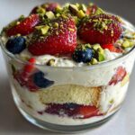 Mixed Berry Mascarpone Trifle with Pistachios
