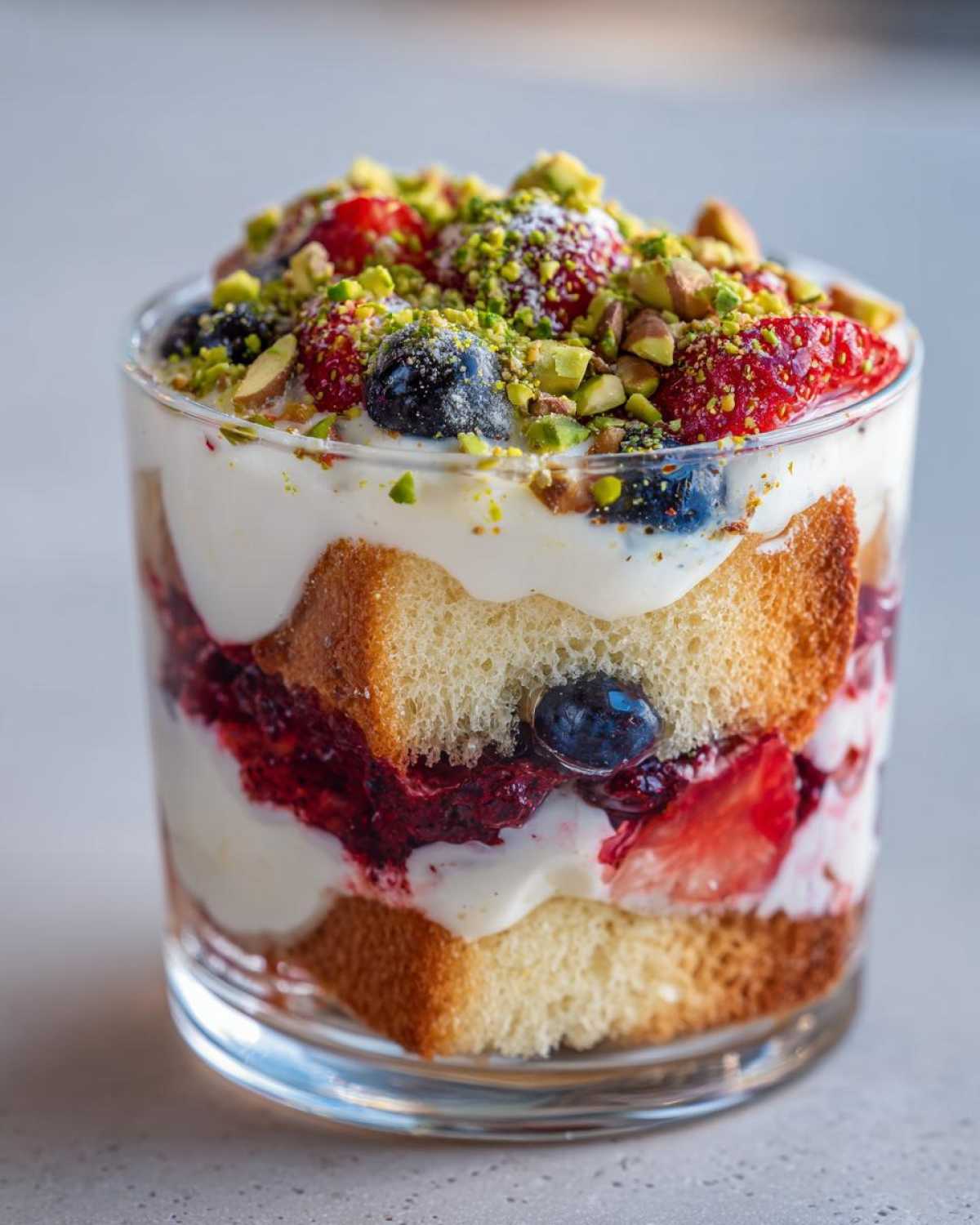 Mixed Berry Mascarpone Trifle with Pistachios - detail 2