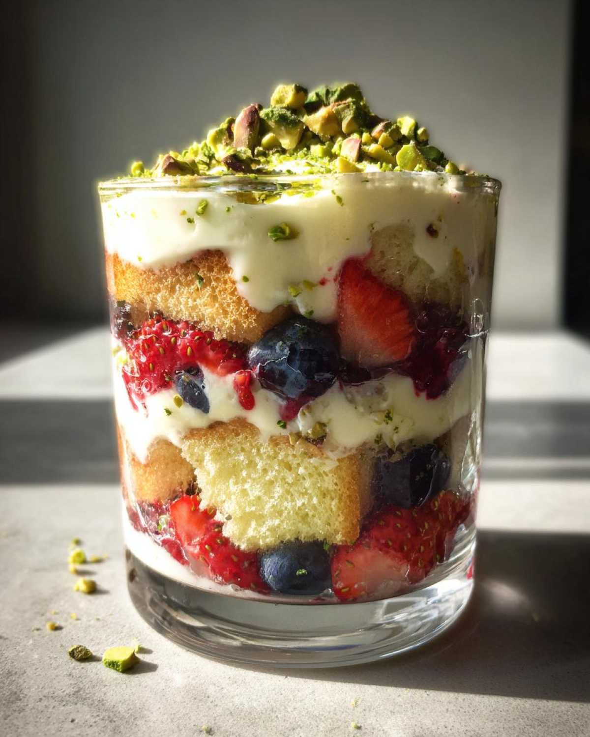 Mixed Berry Mascarpone Trifle with Pistachios - detail 3
