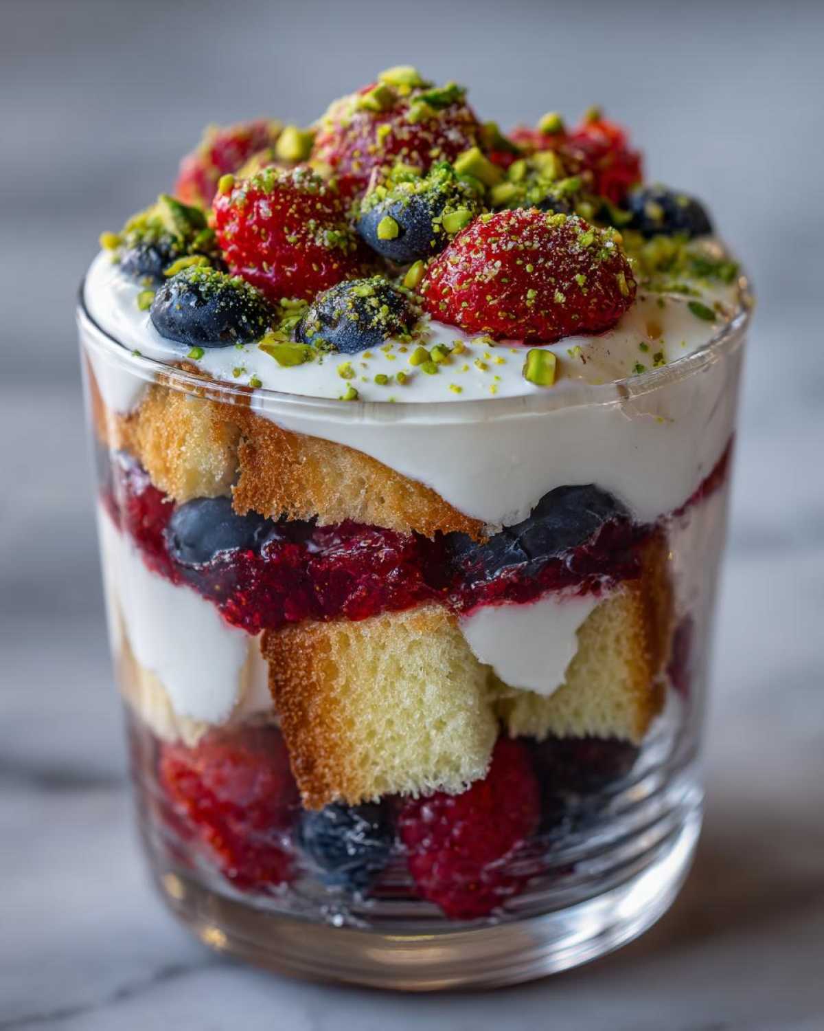 Mixed Berry Mascarpone Trifle with Pistachios - detail 4