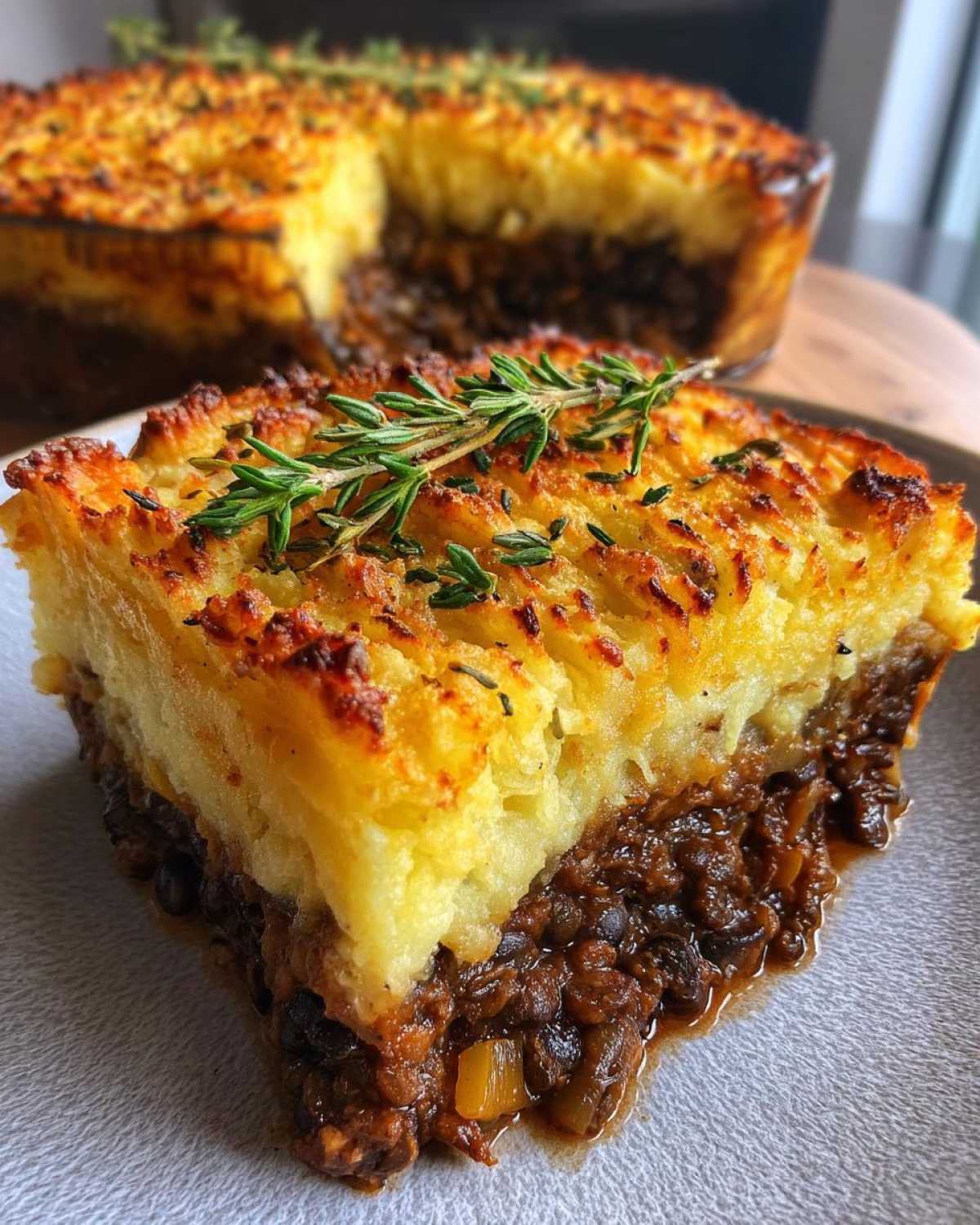 Mushroom Lentil Shepherd’s Pie with Potatoes - detail 1