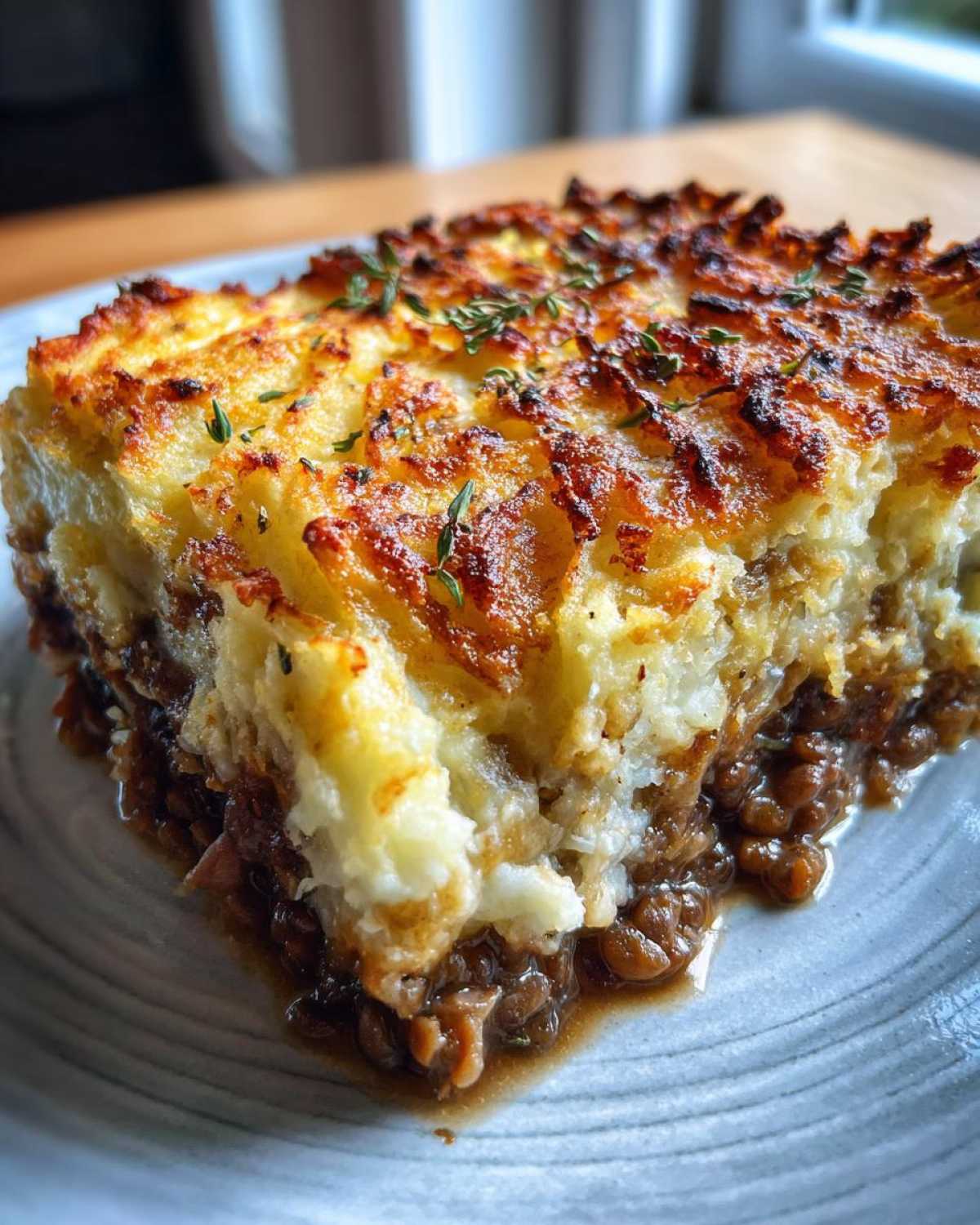Mushroom Lentil Shepherd’s Pie with Potatoes - detail 2