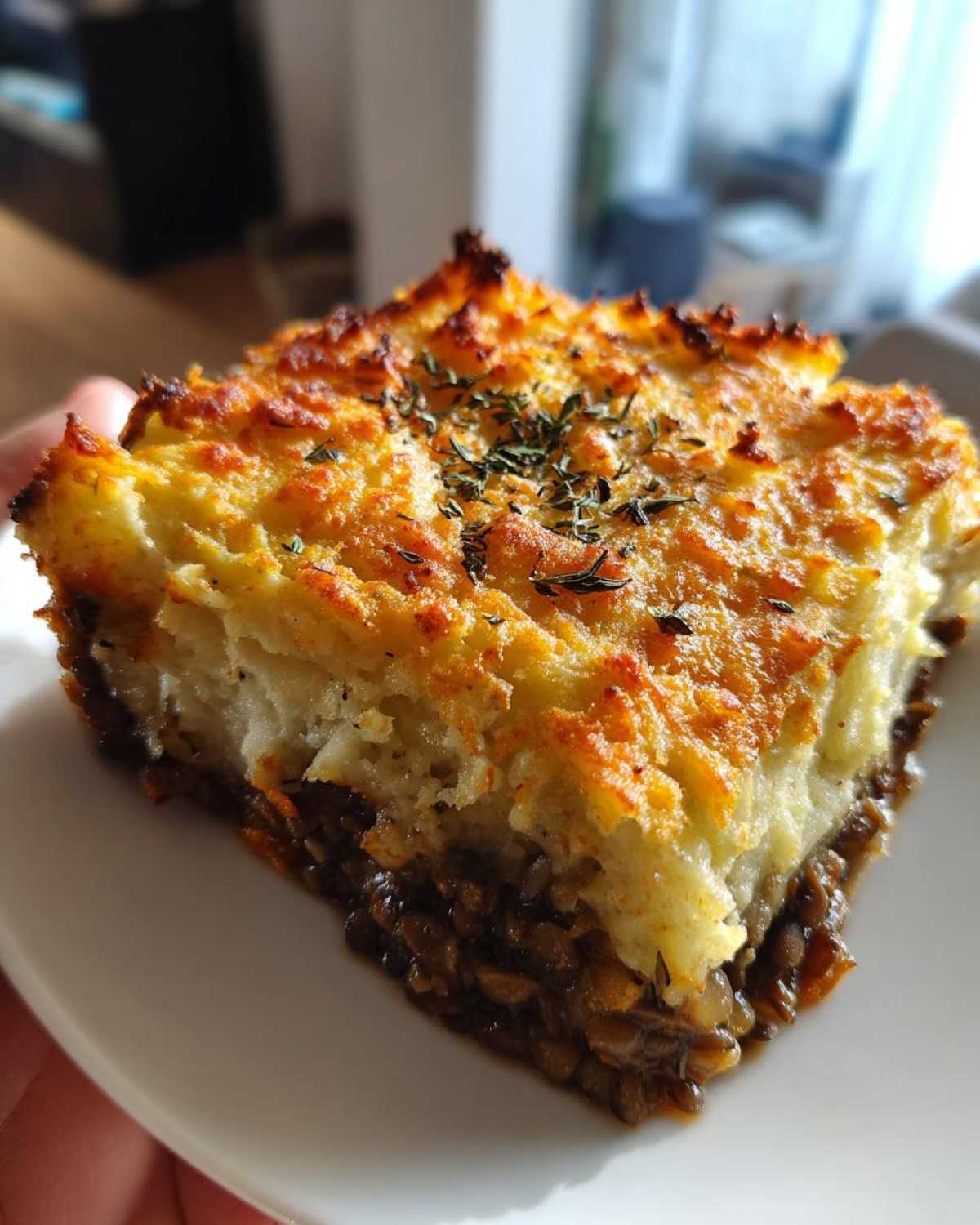 Mushroom Lentil Shepherd’s Pie with Potatoes - detail 3