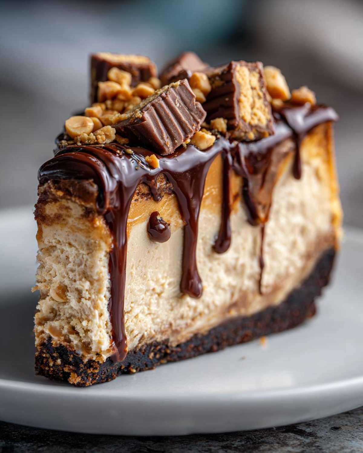 No Bake Peanut Butter Cup Cheesecake - detail 1
