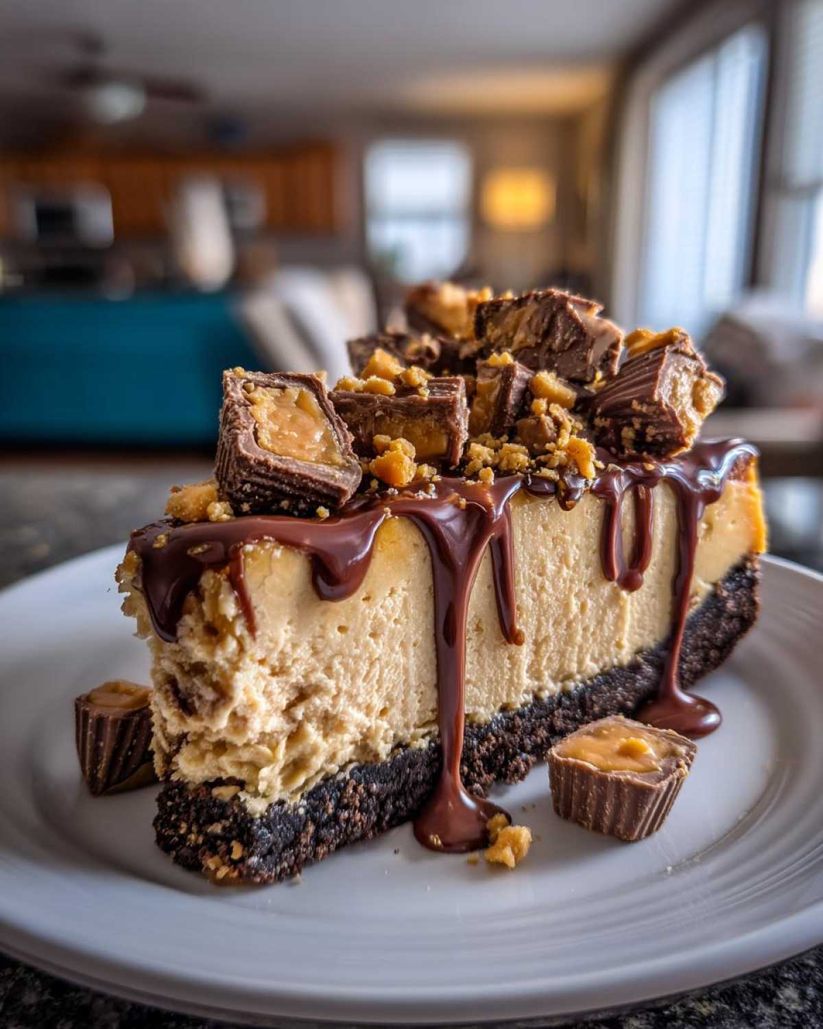 No Bake Peanut Butter Cup Cheesecake - detail 2