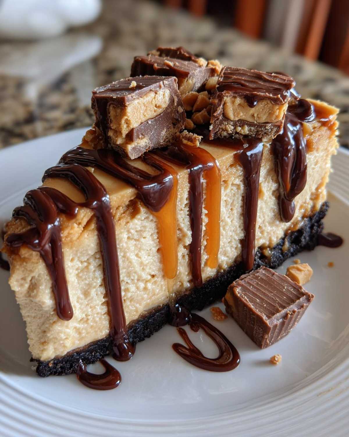 No Bake Peanut Butter Cup Cheesecake - detail 4