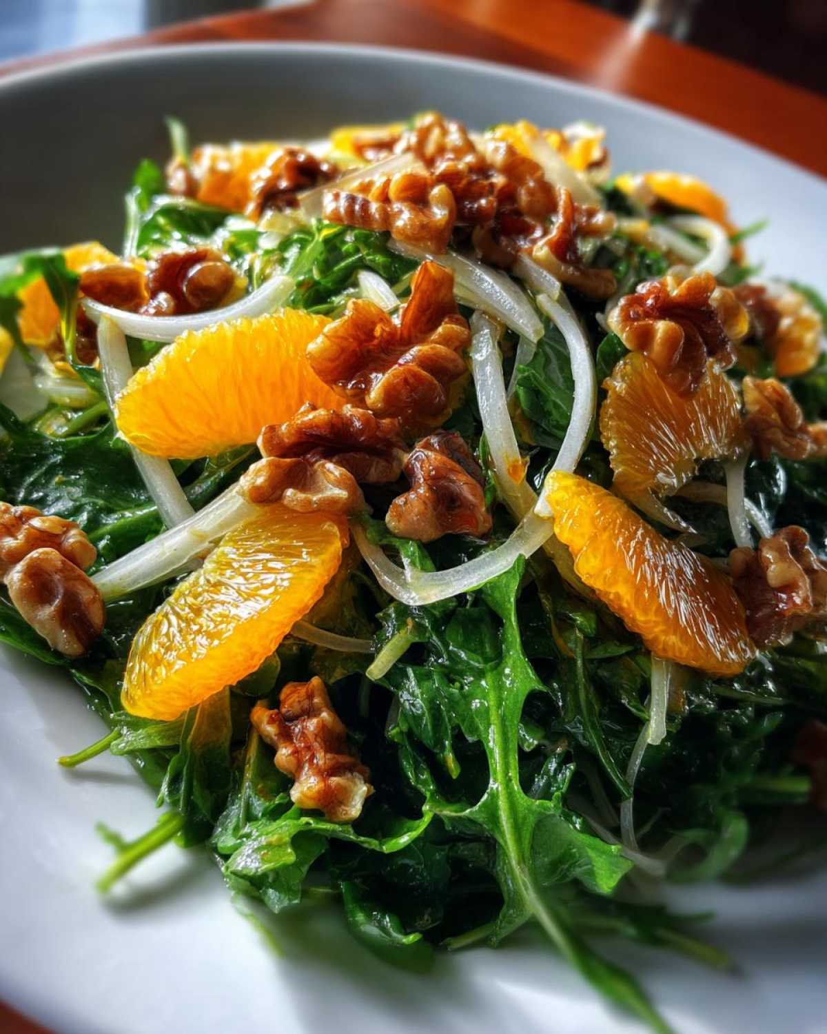 Orange Fennel Arugula Salad with Nuts - detail 3