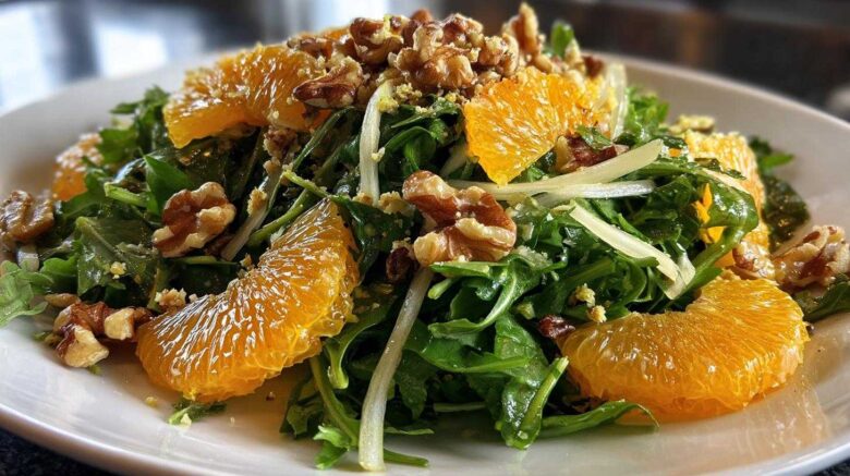 Orange Fennel Arugula Salad with Nuts