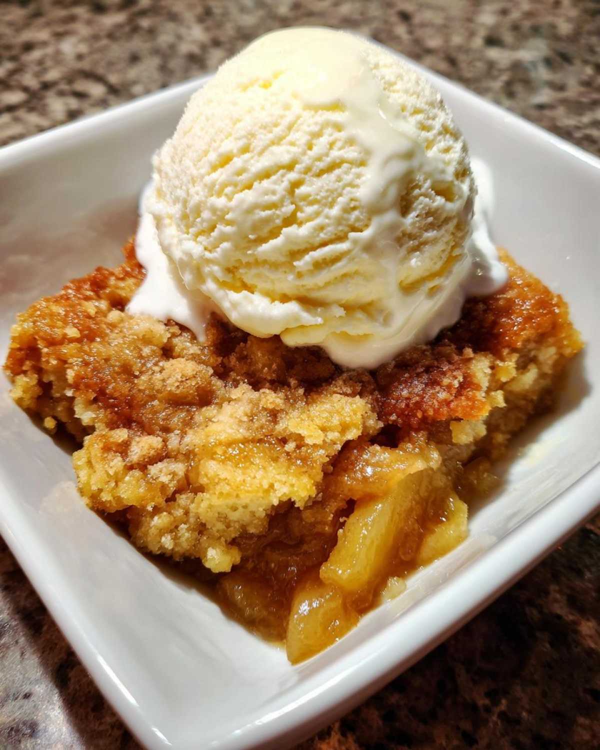 Pear Ginger Cobbler with Vanilla Ice Cream - detail 1