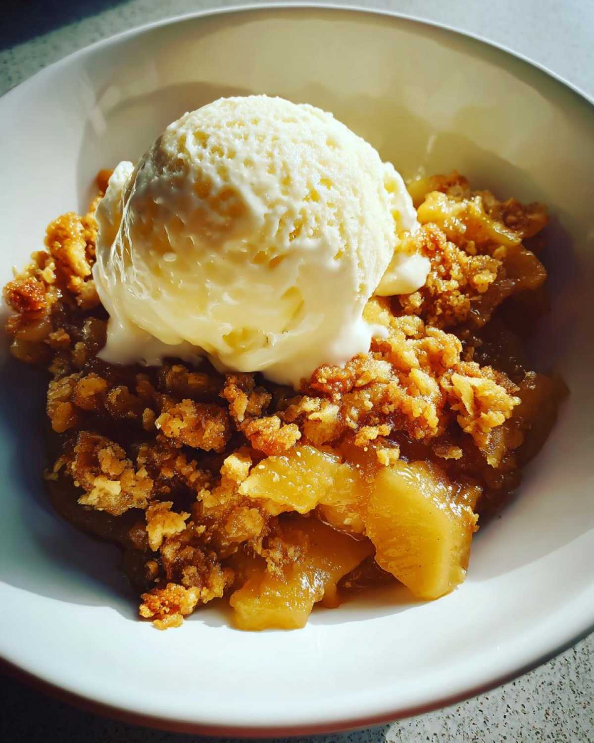 Pear Ginger Cobbler with Vanilla Ice Cream - detail 3