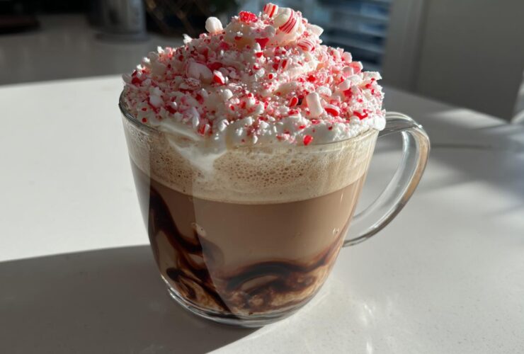 Peppermint Bark Latte with Whip