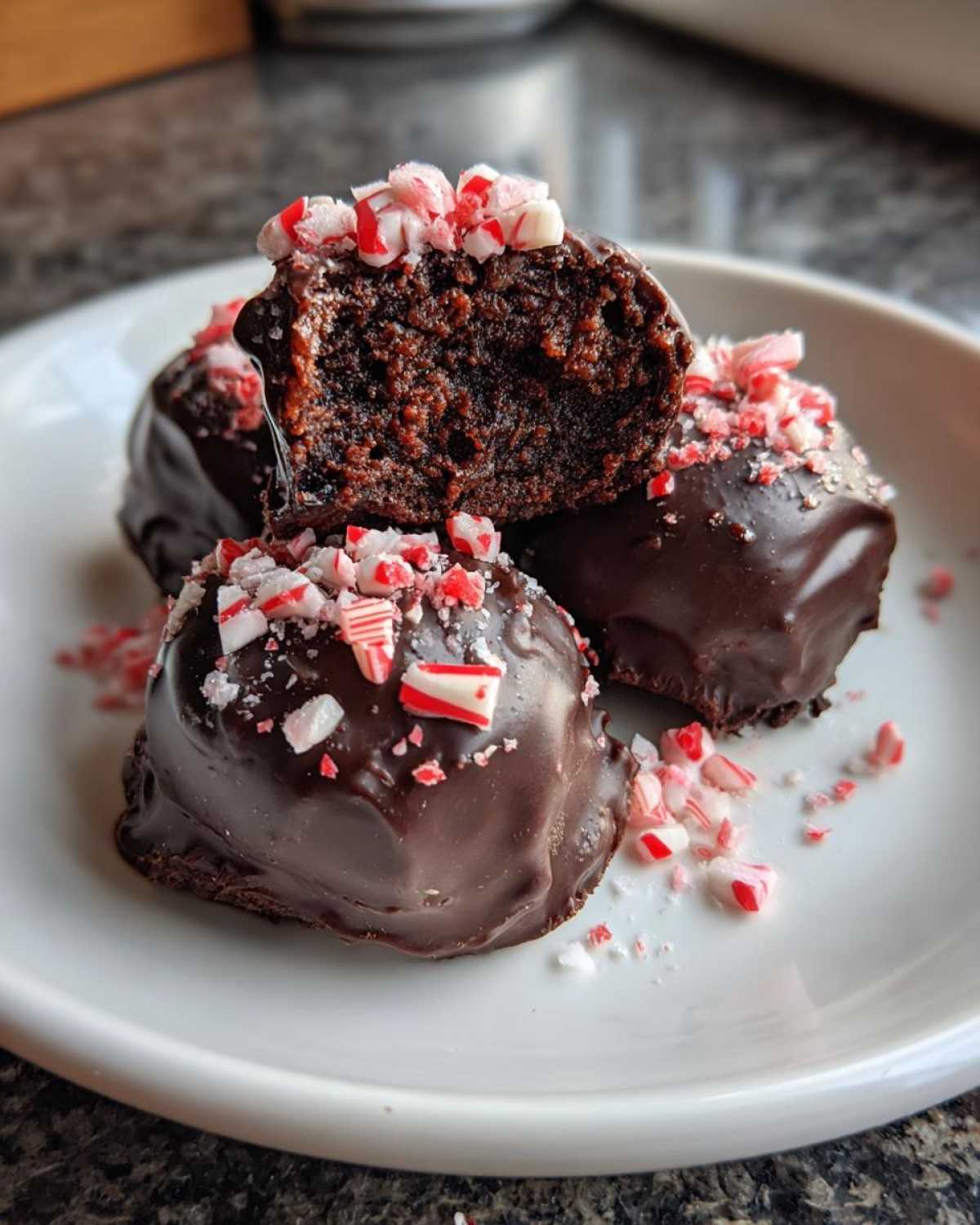 Peppermint Brownie Truffles (No-Bake Holiday Leftover Idea) - detail 2