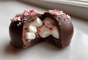 Peppermint Hot Cocoa Bombs with Marshmallows