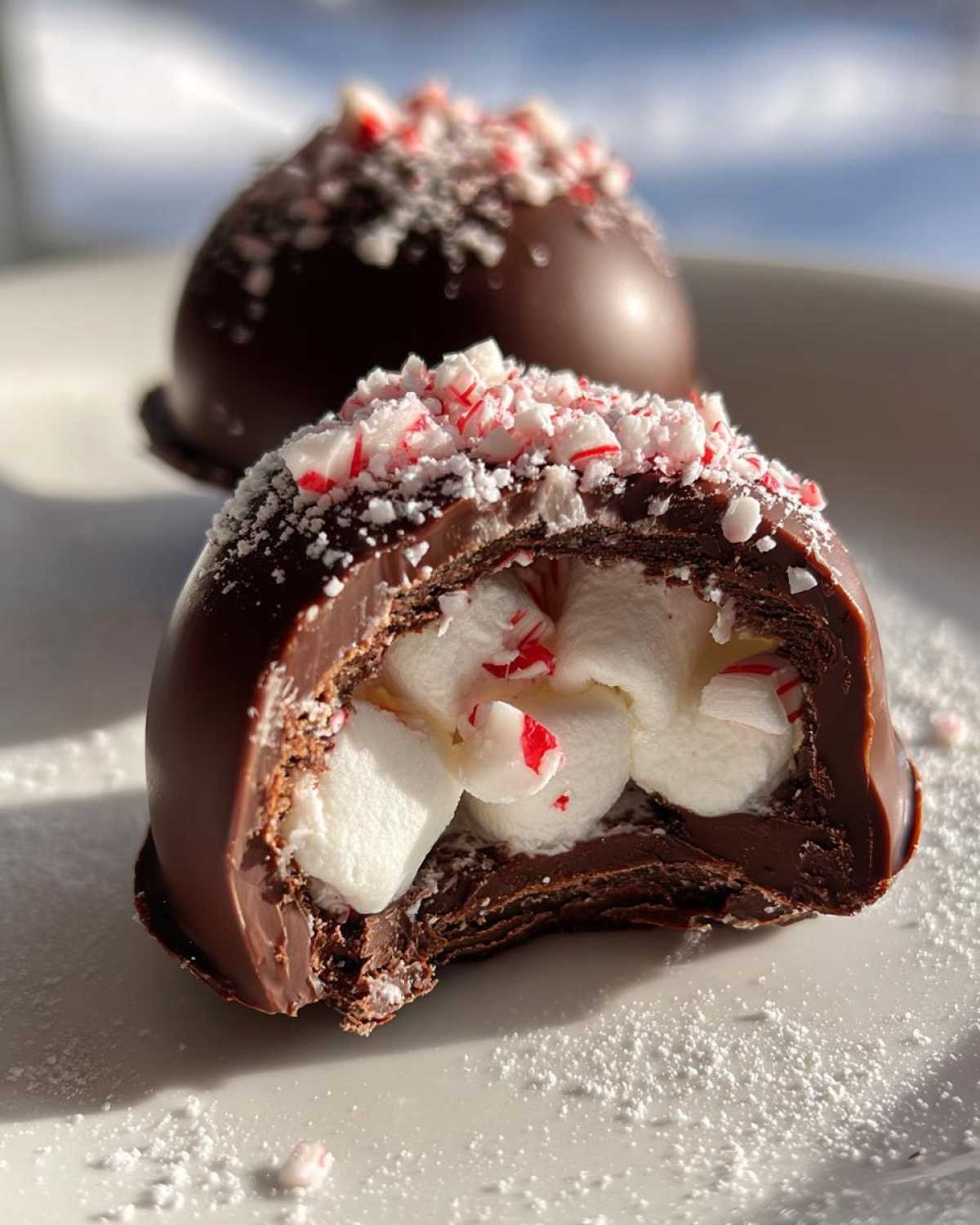 Peppermint Hot Cocoa Bombs with Marshmallows - detail 4