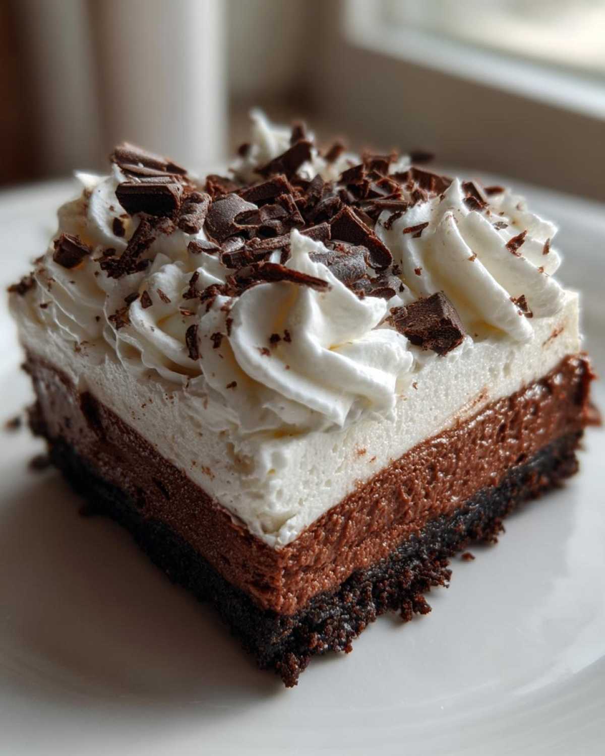 Peppermint Mocha Cheesecake Bars with Whipped Cream - detail 4