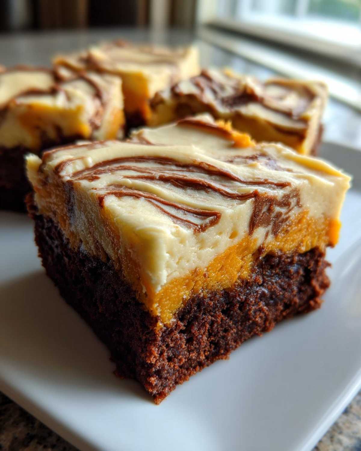 Pumpkin Cheesecake Brownies with Frosting - detail 1