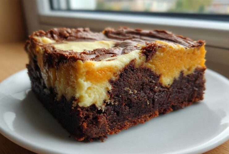 Pumpkin Cheesecake Brownies with Frosting