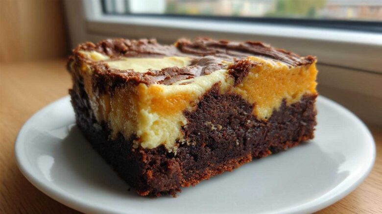 Pumpkin Cheesecake Brownies with Frosting