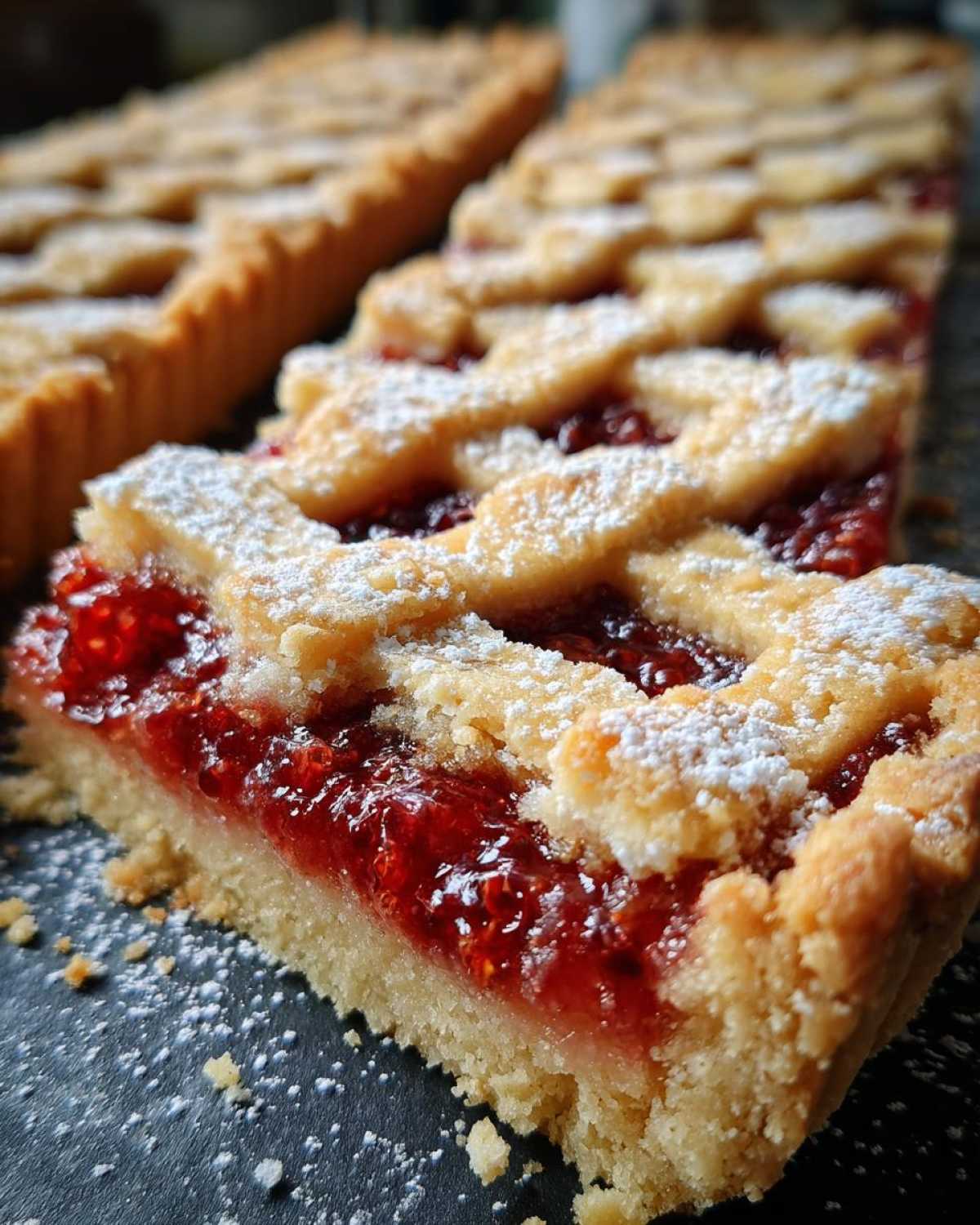 Raspberry Linzer Tart - detail 2