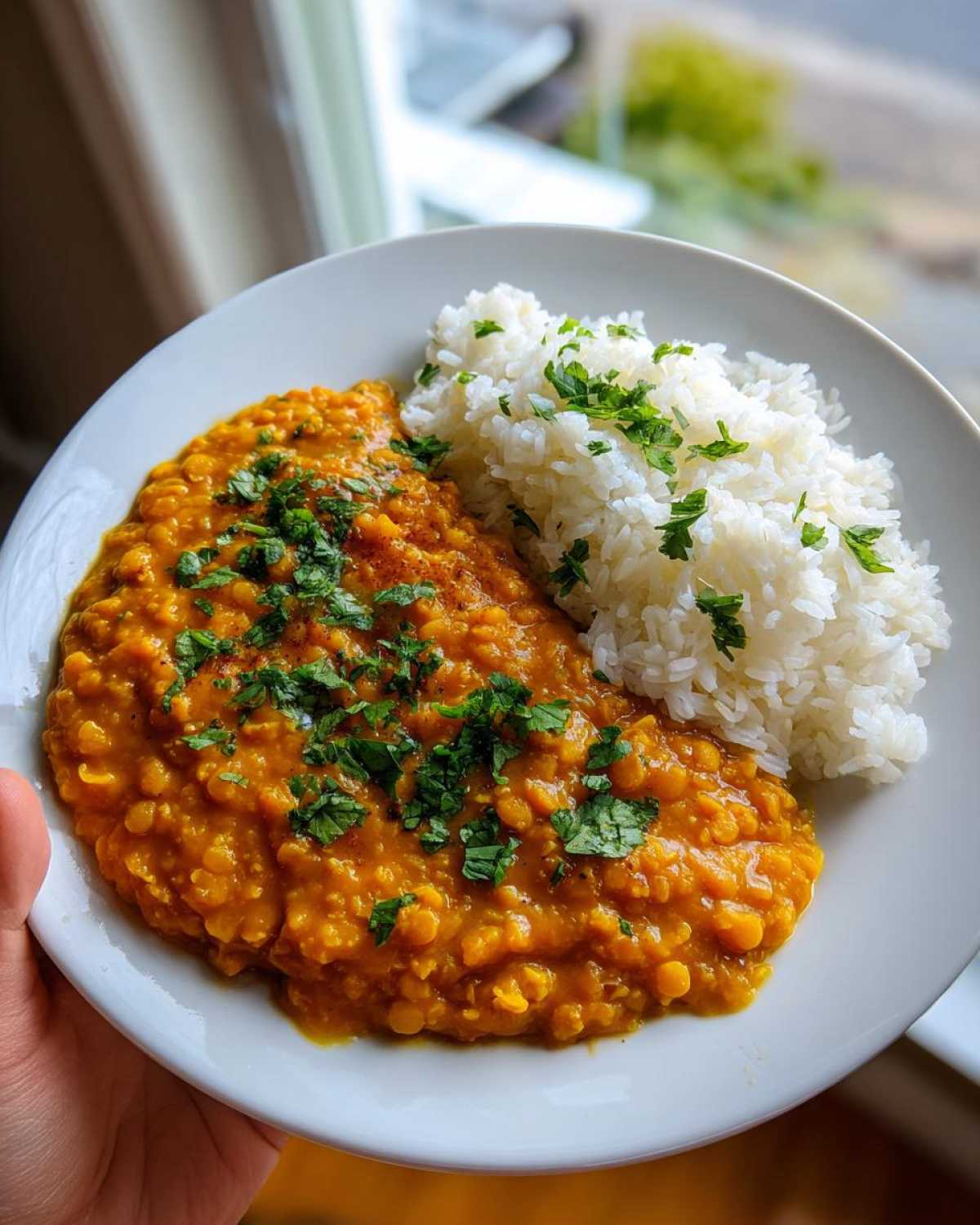 Red Lentil Dahl Curry with Rice - detail 4