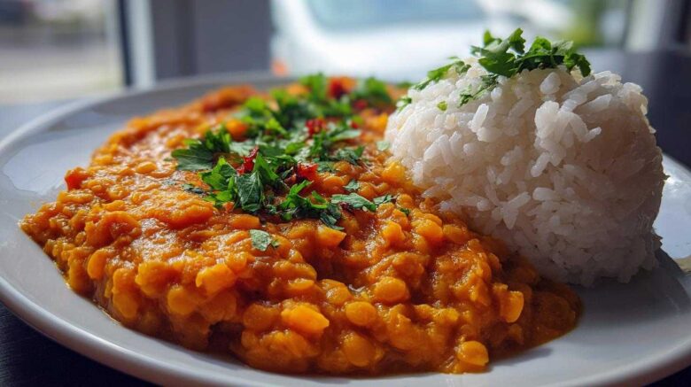 Red Lentil Dahl Curry with Rice