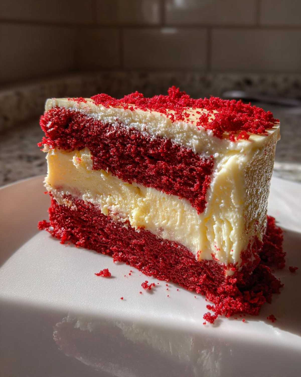 Red Velvet Cake with a Hidden Cheesecake Layer - detail 2